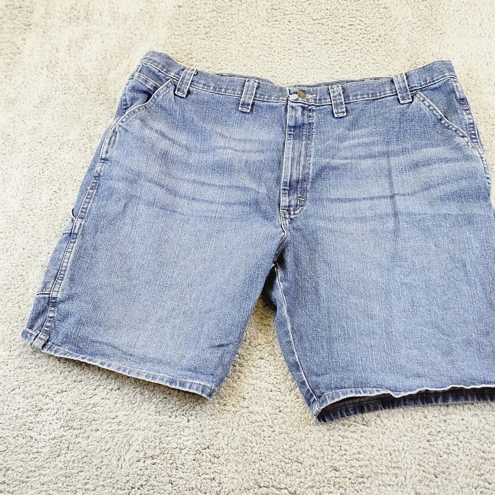 Wrangler Shorts Mens 38 Blue Carpenter  Medium Wash American Jorts‎ Denim